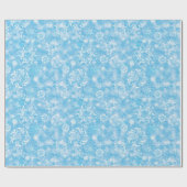 淡いブルーの冬の雪片 ラッピングペーパー (フラット)