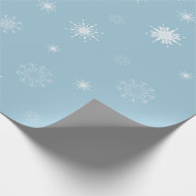 淡いブルーの包装紙の雪片