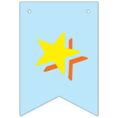 淡いブルーの多彩の☆の甘い男の赤ちゃんの☆の印 バンティングフラッグ (第1の旗)