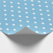 淡いブルーの大きい宇宙の白い水玉模様 ラッピングペーパー (角)