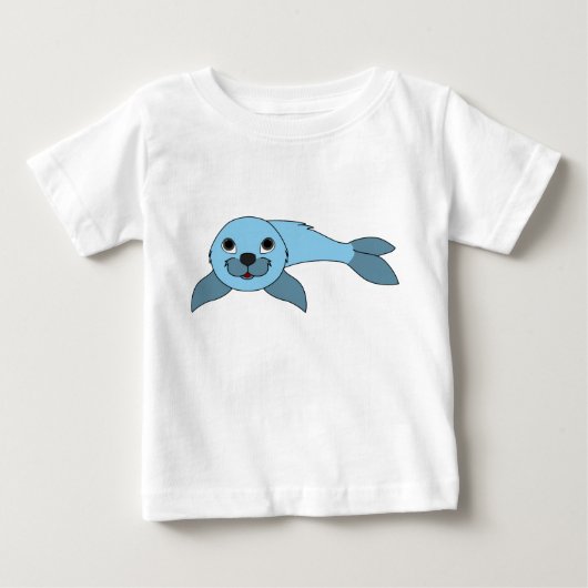 淡いブルーの子どものアシカ ベビーTシャツ (正面)