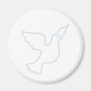 淡いブルーの平和鳩 マグネット