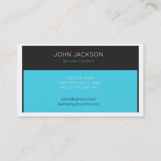 淡いブルーの教会名刺大臣 名刺 (裏面)