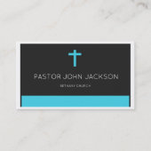 淡いブルーの教会名刺大臣 名刺 (正面)