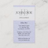 淡いブルーの検眼医の図表 名刺 (裏面)