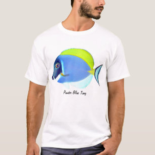 淡いブルーの独特の味のTシャツ Tシャツ