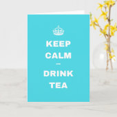 淡いブルーの王冠は平静を保ち、茶挨拶を飲みます カード (黄色い花)