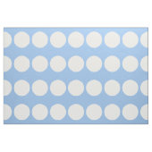 淡いブルーの生地の特大白い水玉模様 ファブリック (ヤード)