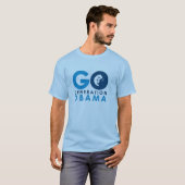 淡いブルーの生成オバマは行きます Tシャツ (正面フル)