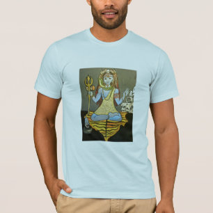 淡いブルーの男性Bhairava Shivaのティー Tシャツ