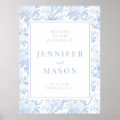 淡いブルーの結婚チノイスリーの看板ポスター ポスター (正面)