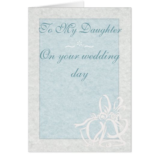 淡いブルーの結婚式の招待状 (正面)