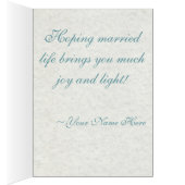 淡いブルーの結婚式の招待状 (内側 (右))