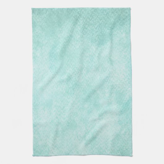 淡いブルーの緑の水彩画の紙の背景のブランク キッチンタオル (縦)