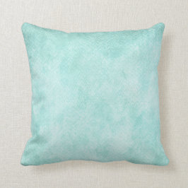 淡いブルーの緑の水彩画の紙の背景のブランク クッション