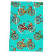 淡いブルーの自転車媒体のギフトバッグ ミディアムペーパーバッグ (裏面)