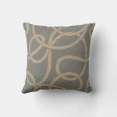 淡いブルーの航海のなロープパターンおよびタン クッション (裏面)