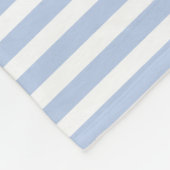 淡いブルーの航海の濃紺のいかりによって縞で飾ります フリースブランケット (角)