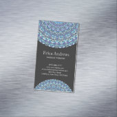 淡いブルーの花の曼荼羅 マグネット名刺 (インサイチュ)