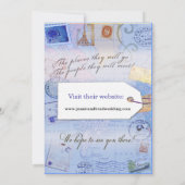 淡いブルーの花嫁旅行シャワーのテーマ 招待状 (裏面)