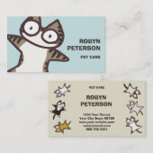 淡いブルーの虎猫猫 名刺 (正面/裏面)