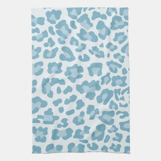 淡いブルーの虹のヒョウの版画コレクション- キッチンタオル (縦)