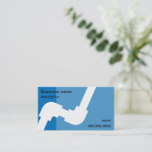 淡いブルーの配管の名刺 名刺 (スタンド正面)