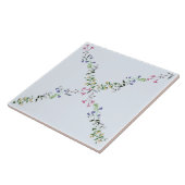 淡いブルーの野生の花の格子タイル6x6 タイル (側面)