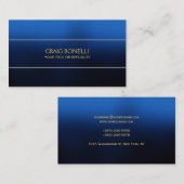 淡いブルーの金ゴールドイエロー名刺 名刺 (正面/裏面)