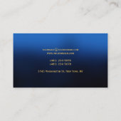 淡いブルーの金ゴールドイエロー名刺 名刺 (裏面)