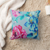 淡いブルーの開花の枕 クッション (ブランケット)