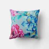 淡いブルーの開花の枕 クッション (裏面)