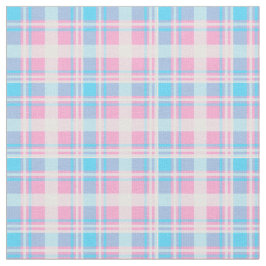 淡いブルーの、ピンクおよび白い格子縞 ファブリック