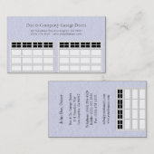 淡いブルーのGarage Door Company 名刺 (正面/裏面)