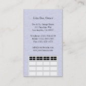 淡いブルーのGarage Door Company 名刺 (裏面)