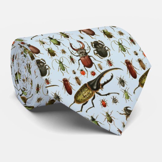 淡いブルーヴィンテージのカブトムシの昆虫の昆虫学 ネクタイ (ロール)