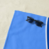 淡いブルー及び濃紺 + 名前をカスタムする ビーチタオル (インサイチュ)