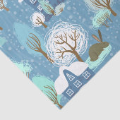 淡いブルー及び白い素朴な国のクリスマス 薄葉紙 (詳細)