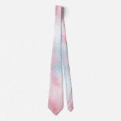 淡いブルー及び赤い水彩画の結婚式 ネクタイ (正面)