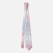 淡いブルー及び赤い水彩画の結婚式 ネクタイ (裏面)