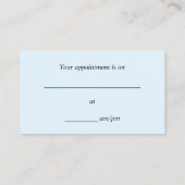 淡いブルー、シンプルな、専門の名刺 予約カード (裏面)