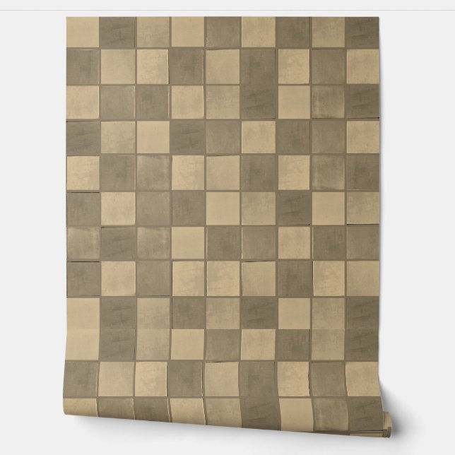 淡いプレーンなタイル柄のビニール壁紙 壁紙 (ほどく)