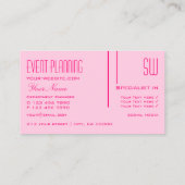 淡いベビーピンクとイニシャルプロフェッショナル 名刺 (裏面)