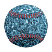 淡いベビーブルーフェイクグリッターの輝ききらきら光る 野球ボール (裏面)