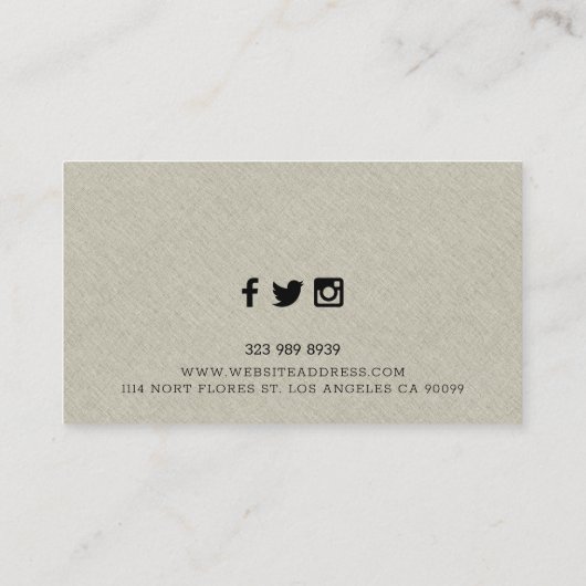 淡いベージュのフェイクリネンのテクスチャ背景 名刺 (裏面)