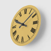淡いマスタード黄無地の色 ラウンド壁時計 (傾斜)