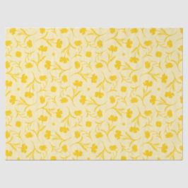 淡いモダン花のパターエレガントン可愛い黄色 薄葉紙
