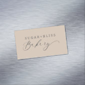 淡いモダン茶色の手書きスクリプトベーカリー マグネット名刺 (インサイチュ)