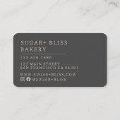 淡いモダン茶色の手書きスクリプトベーカリー 名刺 (裏面)