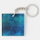 淡い動揺して青のマンダラパターン キーホルダー (裏面)